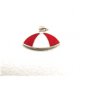 1960's Cap Beanie Hat Red & White Enamel Charm 61814