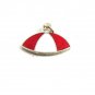 1960's Cap Beanie Hat Red & White Enamel Charm 61814