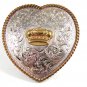 Ladies Western Sterling Silver Plate Heart Crown Belt Buckle