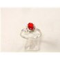 Vintage Sterling Silver & Red & Clear Czs Ring Sz 9