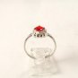 Vintage Sterling Silver & Red & Clear Czs Ring Sz 9