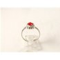 Vintage Sterling Silver & Red & Clear Czs Ring Sz 9