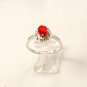 Vintage Sterling Silver & Red & Clear Czs Ring Sz 9