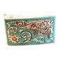 Vintage Silver Tone & Blue Enamel Belt Buckle