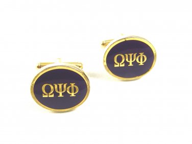 Vintage Omega Psi Phi Purple Goldtone Cufflinks Unmarked 101514
