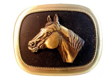 Vintage Horse Head Western Cowboy Belt Buckle Made in U.S.A.