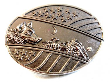 Vintage Wolf Mountains Belt Buckle