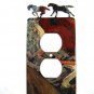 2 Wild Horses Running Double Outlet Cover Plate by LaZart 6915