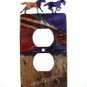 2 Wild Horses Running Double Outlet Cover Plate by LaZart 6915
