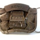 Vintage Reno Nevada 777 Slot Machine Belt Buckle Made in U.S.A.