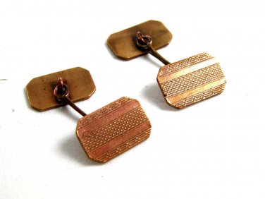 1930s - 1950's Classy Goldtone Cufflinks Unmarked 12182013ab
