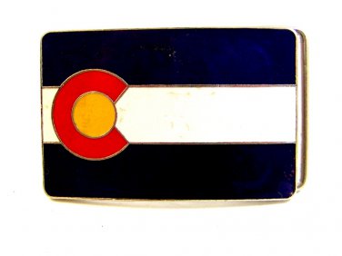 Vintage Jess Bell Inc Enameled Belt Buckle