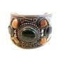 Vintage Tribal Silver Tone & Stones Bracelet
