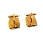 Vintage Gold Tone & Abalone Palm Tree Cufflinks By Swank