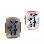Vintage Gold Tone & Abalone Palm Tree Cufflinks By Swank