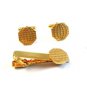 Vintage Gold Tone Cufflinks and Matching Tie Clasp