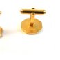 Vintage Gold Tone Cufflinks and Matching Tie Clasp