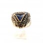 Vintage Sterling Silver & Triangle Blue Sapphire Ring