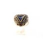 Vintage Sterling Silver & Triangle Blue Sapphire Ring
