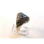 Vintage Sterling Silver & Triangle Blue Sapphire Ring
