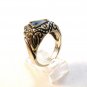 Vintage Sterling Silver & Triangle Blue Sapphire Ring
