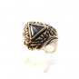 Vintage Sterling Silver & Triangle Blue Sapphire Ring
