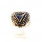 Vintage Sterling Silver & Triangle Blue Sapphire Ring
