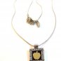 Alexa's Angels Silver & Gold Tone Many Hearts One School Apple Pendant / 18" Nec