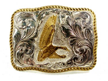Crumline Silver & Gold Tone Duck / Goose Belt Buckle 11042013