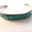 Native American Sterling Silver Turquoise Cuff Bracelet