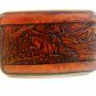 Vintage Buck Deer Running Leather Belt Bucke by Century Canada