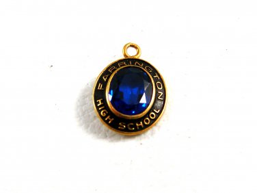 1960's Farrington High School Honolulu Hawaii Blue Spinel Charm 61814