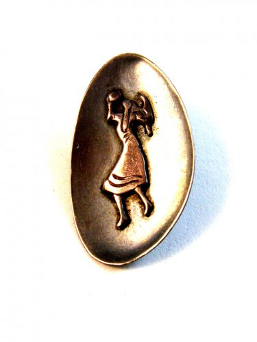 Vintage Israeli Sterling Silver Dancer Brooch