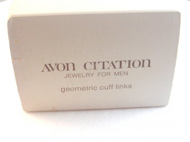 Vintage 1971 Avon Citation Geometric Cuff Links MIB