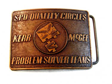 Vintage S.P.O. Quality Circles Problem Solver Teams Kerr McGee Belt Buckle