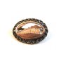 Victorian 900 Silver & Gold Tone & Marcasites Parthenon Brooch