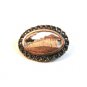 Victorian 900 Silver & Gold Tone & Marcasites Parthenon Brooch