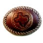 Vintage State of Texas Leather Belt Buckle by Ernesto Olivas Lasso Enterprises