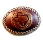 Vintage State of Texas Leather Belt Buckle by Ernesto Olivas Lasso Enterprises
