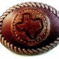 Vintage State of Texas Leather Belt Buckle by Ernesto Olivas Lasso Enterprises