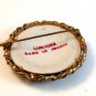 Limoges Hand Painted Porcelain Young Lady w/ Pearl Necklace & Earrings Brooch