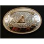 2002 Western Silver & Gold 2 Tone Rodeo Cowboy Barrel Racing Belt Buckle by Just