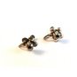 Vintage Sterling Silver Rose Flower Screw Back Earrings