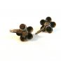Vintage Sterling Silver Rose Flower Screw Back Earrings