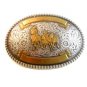 Vintage Tony Lama Sterling Bronze Plate Cowboy Rodeo Western Belt Buckle