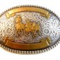 Vintage Tony Lama Sterling Bronze Plate Cowboy Rodeo Western Belt Buckle