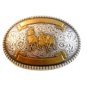 Vintage Tony Lama Sterling Bronze Plate Cowboy Rodeo Western Belt Buckle