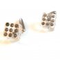 Vintage Silver Tone Lucite & Rhinestone Dice Cufflinks