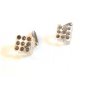 Vintage Silver Tone Lucite & Rhinestone Dice Cufflinks