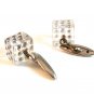 Vintage Silver Tone Lucite & Rhinestone Dice Cufflinks